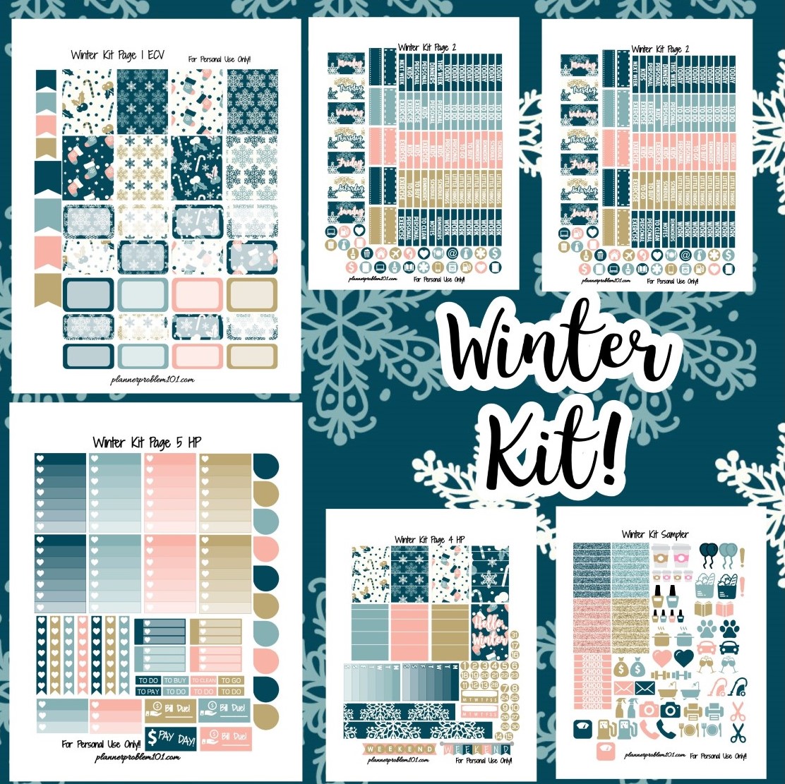 winter kit! | free printable planner stickers – plannerproblem